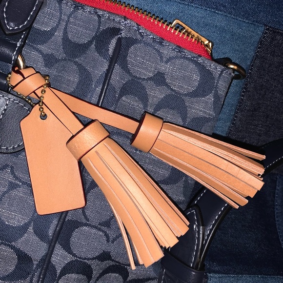 COACH DENIM MULTI ZIP TOTE - Picture 6 of 8